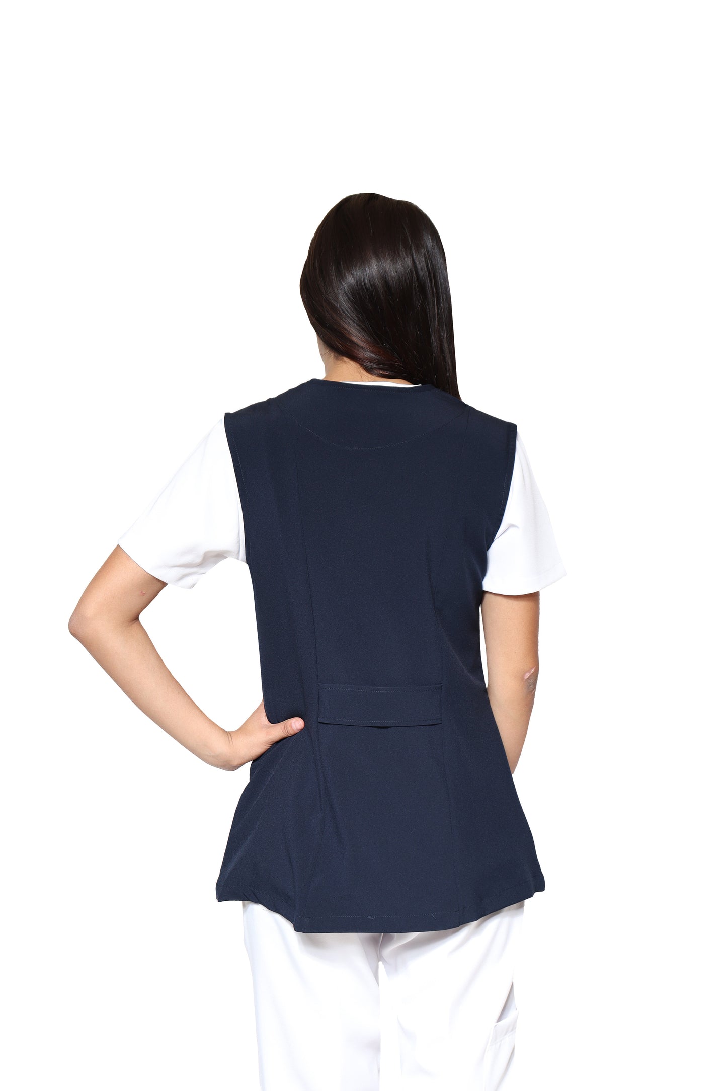 Chaleco Reglamentario para Enfermera Repelente a Fluidos - para Dama - ER-54 - TALLAS 3XG Y 4XG