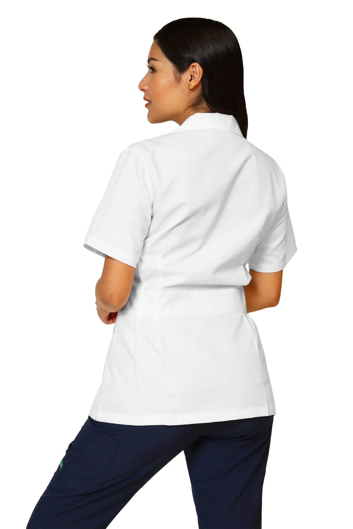 Filipina Top KA-01R CIERRE -Color BLANCO CON TECNOLOGÍA REPELENCIA Dama-KAREN MEDICAL FASHION
