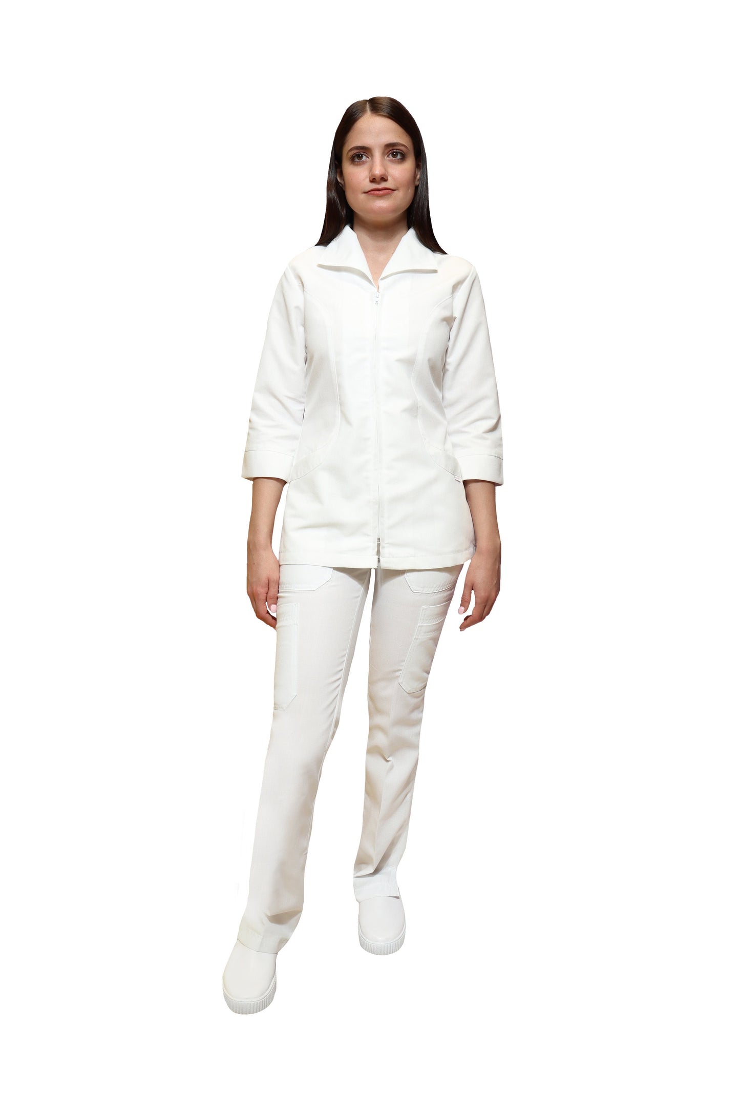 Filipina Top AI-110 ANGIE -Color BLANCO Dama-KAREN MEDICAL FASHION