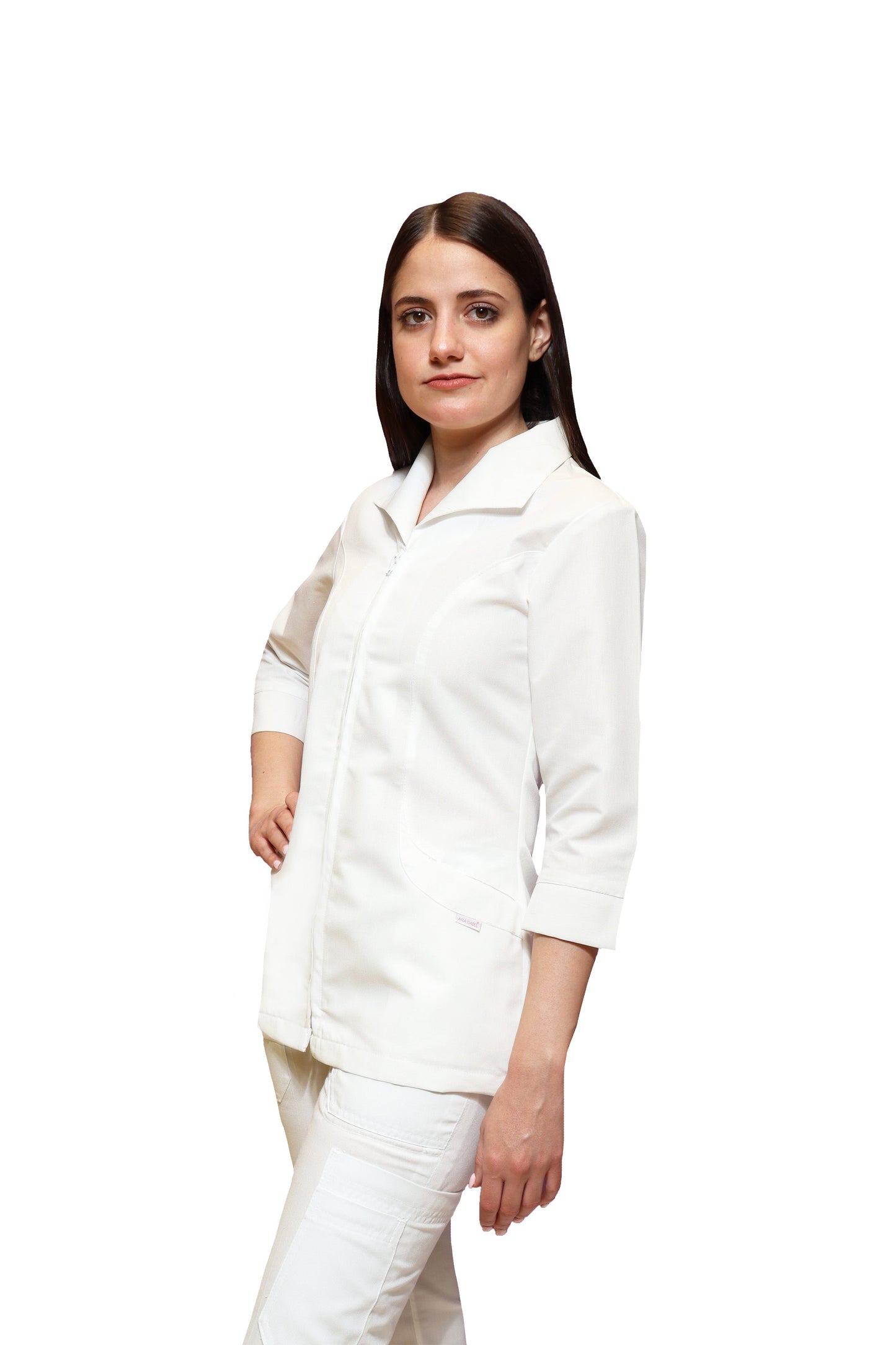 Filipina Top AI-110 ANGIE -Color BLANCO Dama-KAREN MEDICAL FASHION