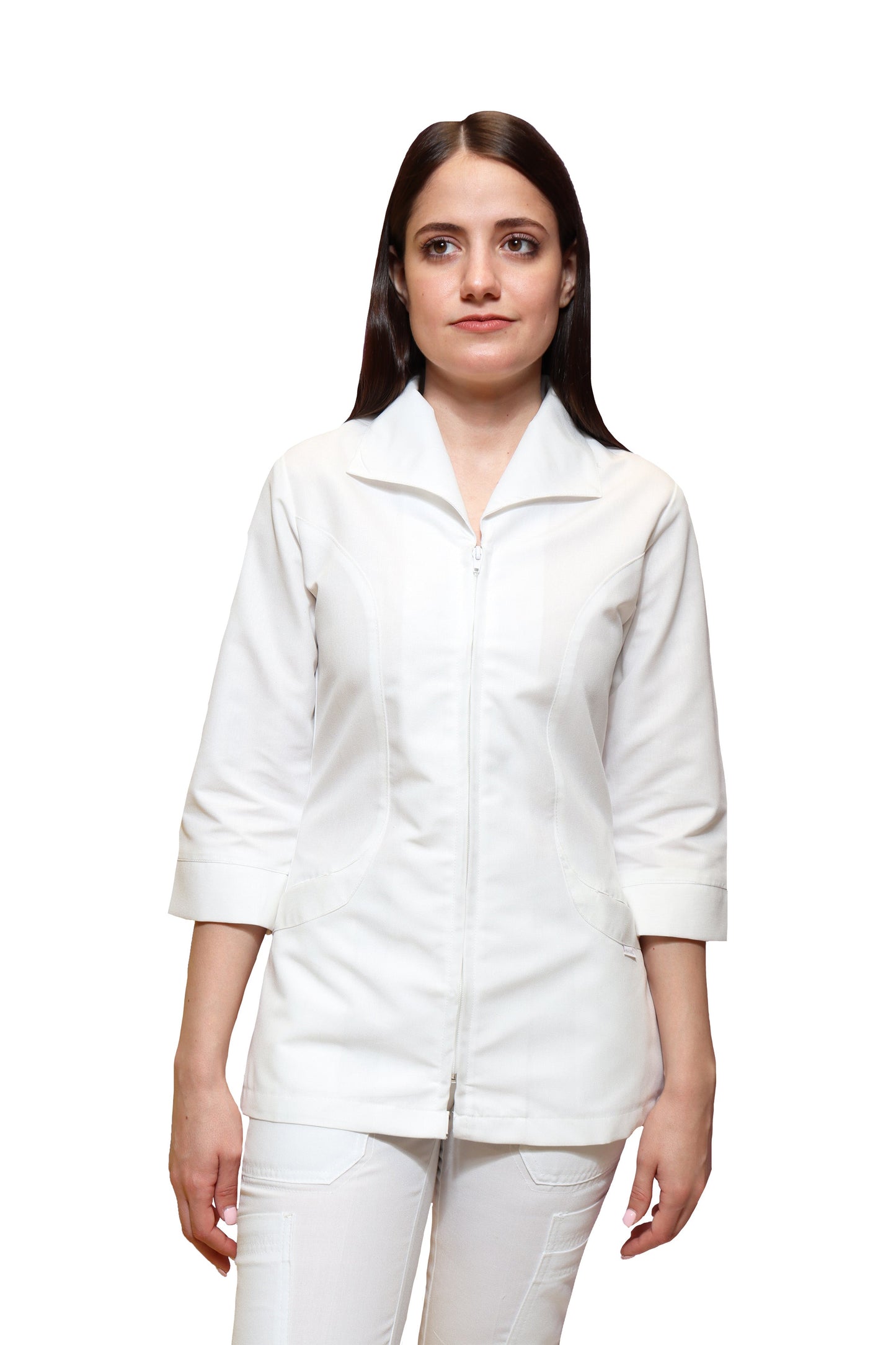 Filipina Top AI-110 ANGIE -Color BLANCO Dama-KAREN MEDICAL FASHION