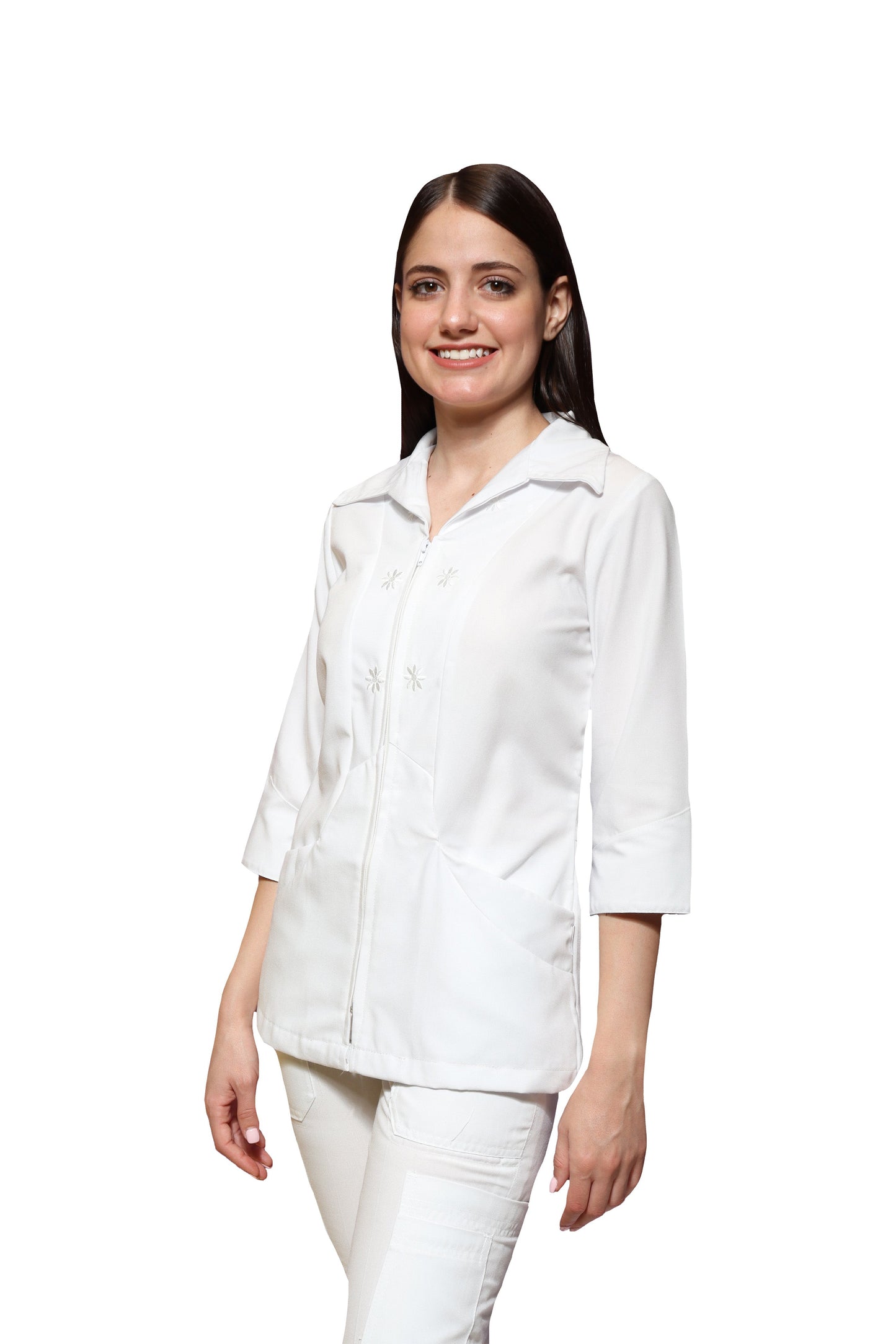 Filipina Top AI-124- MARGARITAS DAMA - Color BLANCO