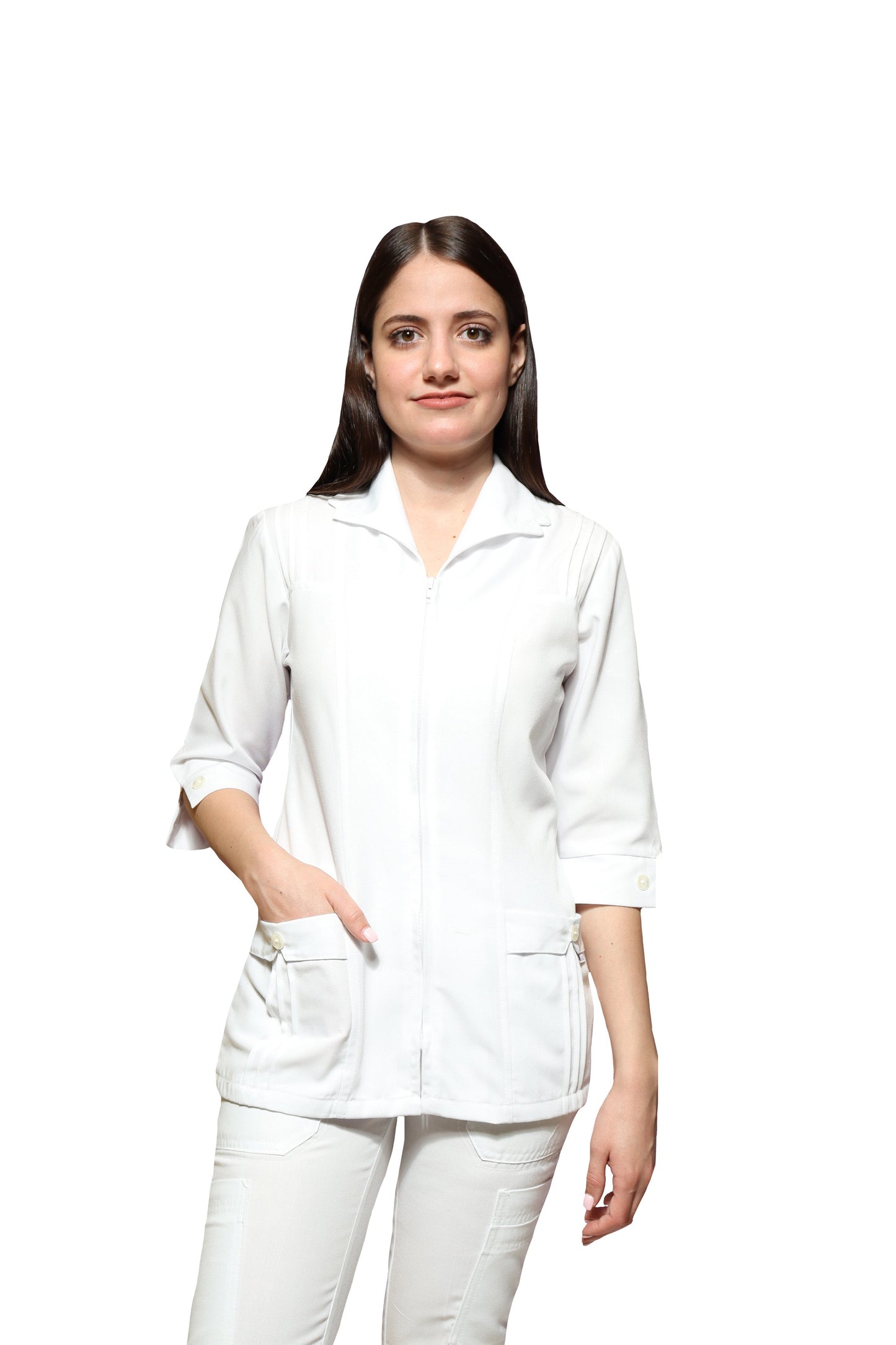 Filipina Top AI-163- TABLEADO II DAMA - Color BLANCO