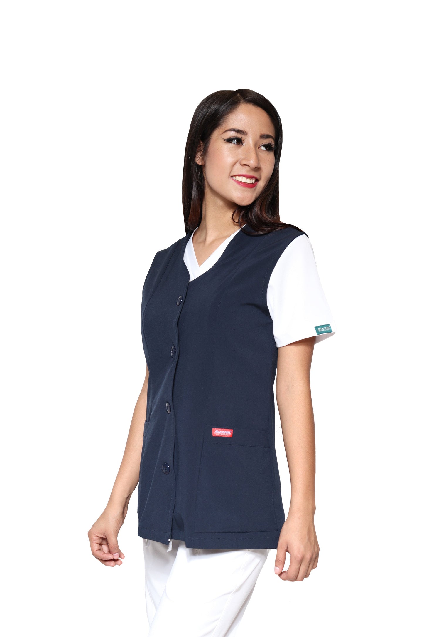 Chaleco Reglamentario para Enfermera Repelente a Fluidos - para Dama - ER-54 - ANA ISABEL UNIFORMES
