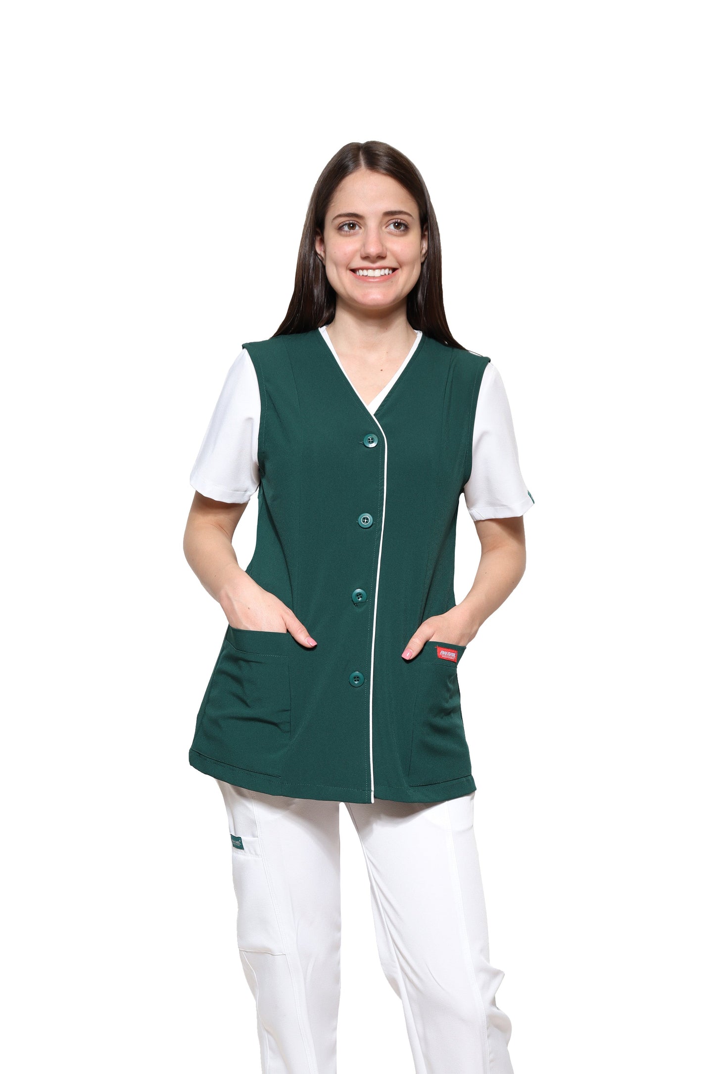 Chaleco Reglamentario para Enfermera Repelente a Fluidos - para Dama - ER-54 - ANA ISABEL UNIFORMES