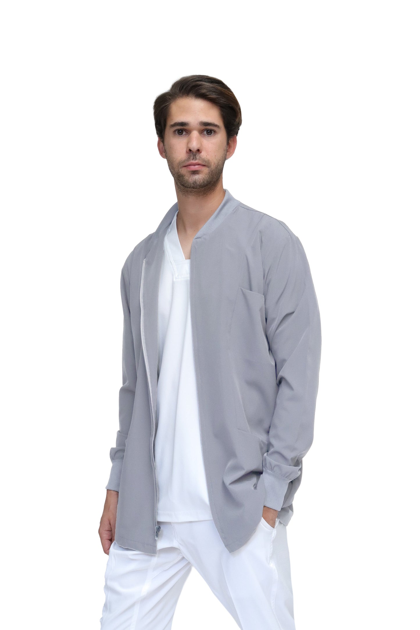 CHAMARRA WARM UP DOBLE STRETCH CON CIERRE con REPELENTE A FLUIDOS para Hombre - EA-06