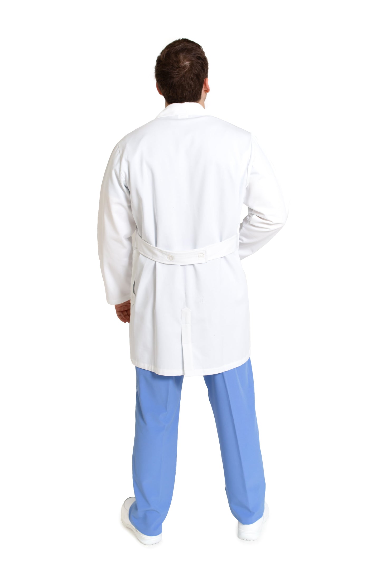 Bata Médica de Caballero HA-33R- CON TECNOLOGÍA REPELENCIA - GABARDINA-Botón Oculto-HASSAN Uniformes