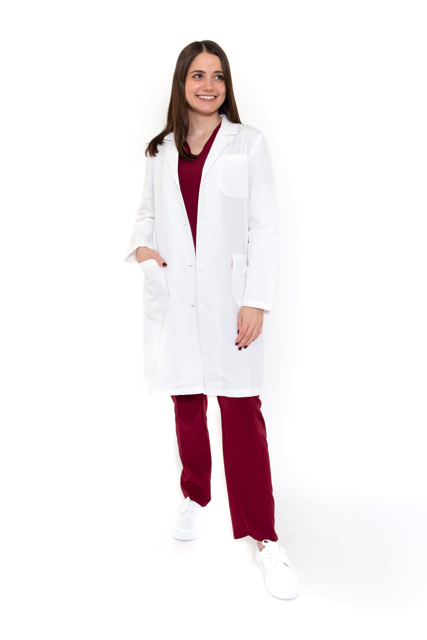 Bata Médica CORTA de Dama KA-35-CORTA-Clásica Bata-Karen Medical Fashion