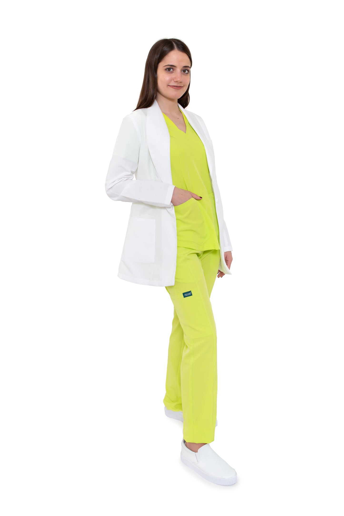 Bata Médica de Laboratorio para Dama KA-37-ROMBO CORTA-Karen Medical Fashion