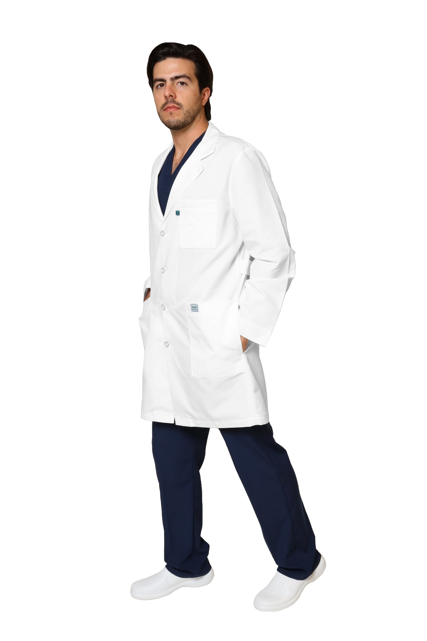 Bata Médica y de Laboratorio UNISEX con REPELENTE A FLUIDOS- TELA POPELINA- HA-9599R