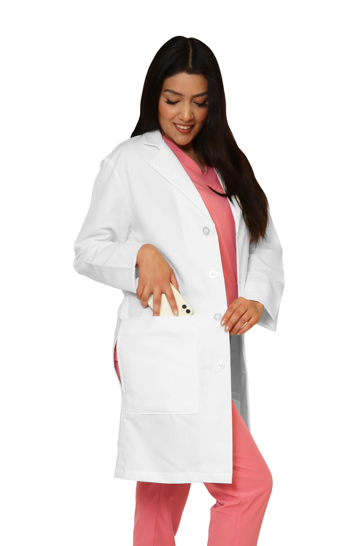 Bata Médica y de Laboratorio UNISEX con REPELENTE A FLUIDOS- TELA POPELINA- HA-9599R