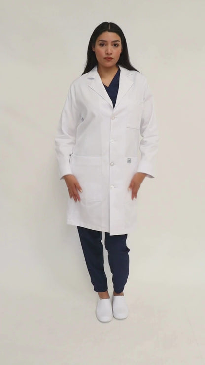 Bata Médica y de Laboratorio UNISEX con REPELENTE A FLUIDOS- TELA GABARDINA - HA-9599GR