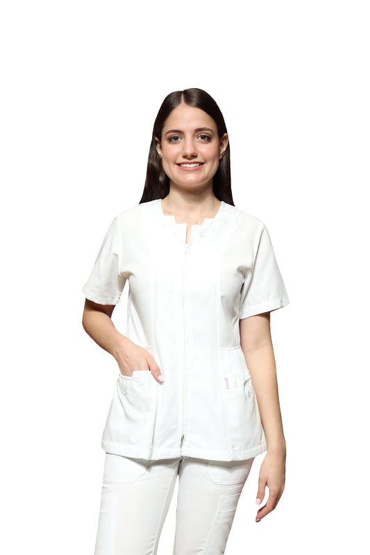 Filipina Top  AI-125- TABLEADO DAMA - Color BLANCO