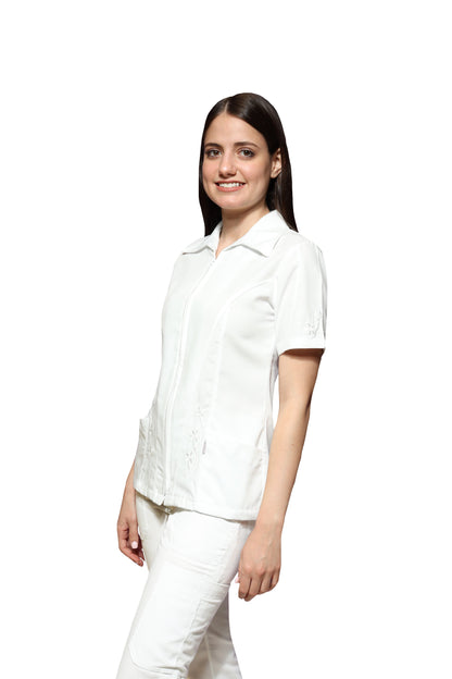 Filipina Top  AI-147 - RAMITOS DAMA - Color BLANCO