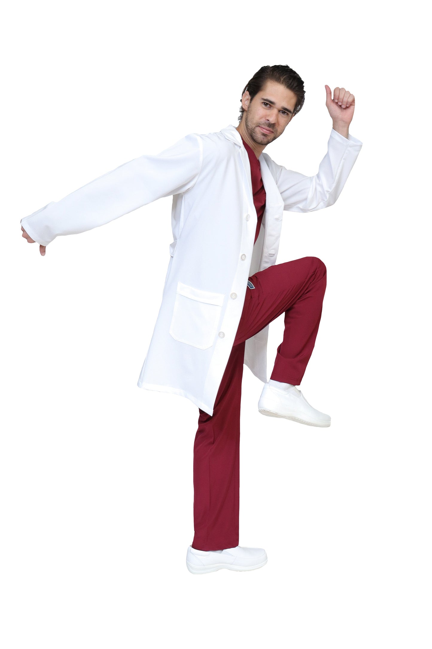 Bata Médica y de Laboratorio DOBLE STRETCH con REPELENTE A FLUIDOS para Hombre - HA-30-IM