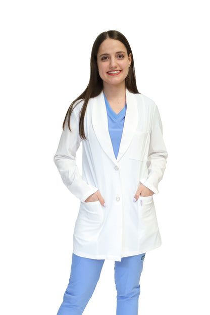 Bata Médica y de Laboratorio DOBLE STRETCH con REPELENTE A FLUIDOS para Dama - KA-37-IM