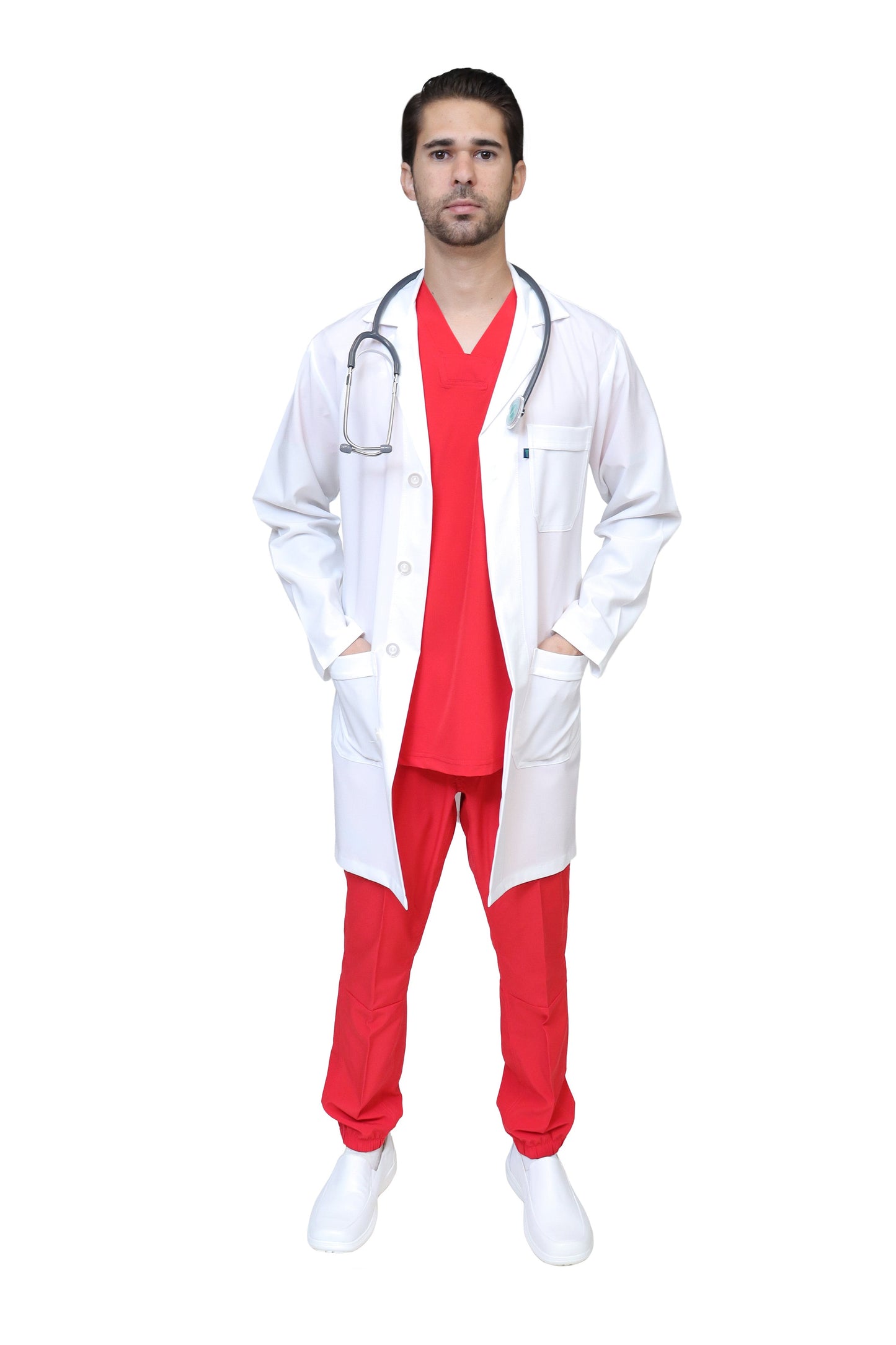 Bata Médica y de Laboratorio DOBLE STRETCH con REPELENTE A FLUIDOS para Hombre - HA-30-IM